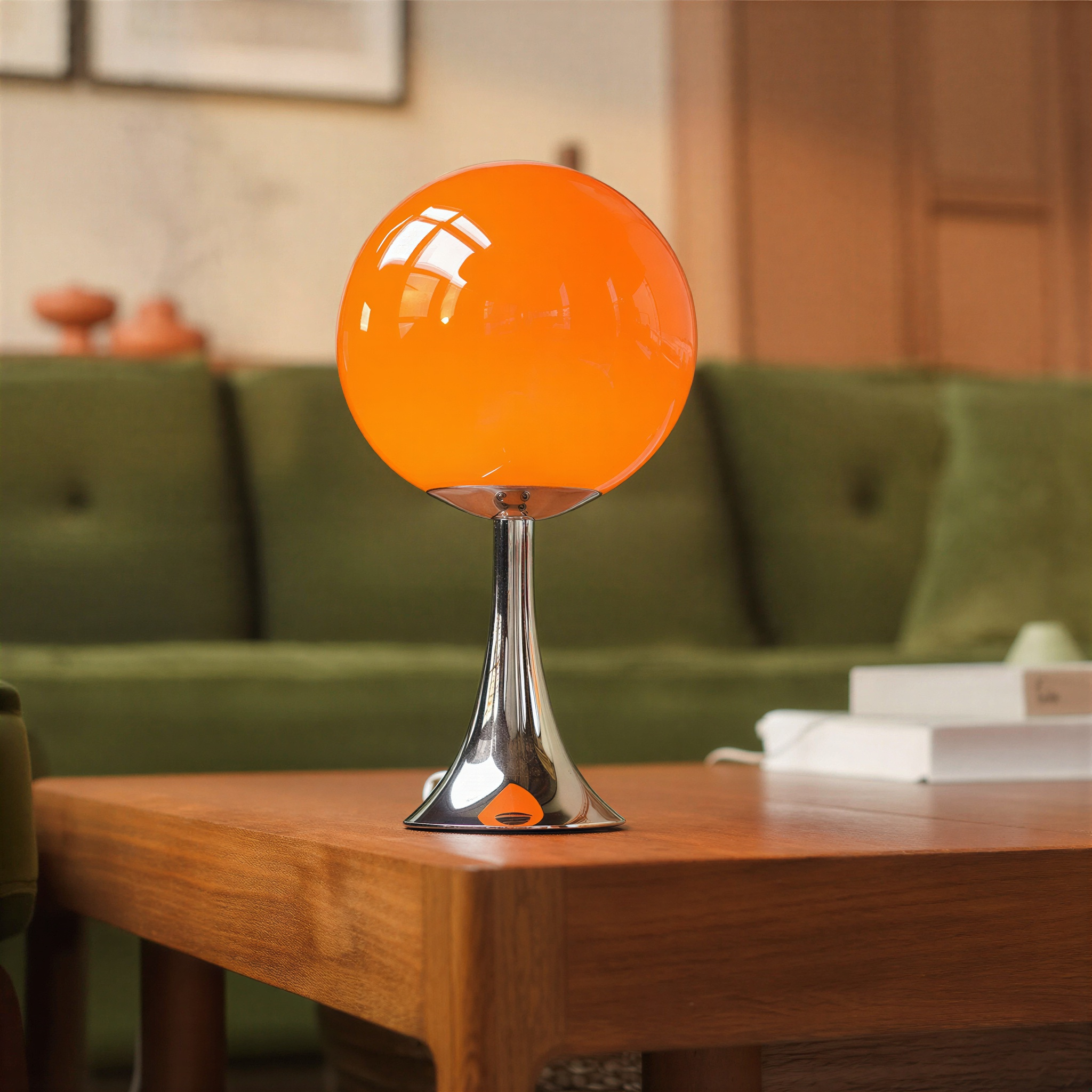 Bordslampa i glas – Dimbar LED globlampa – 3 ljuslägen – 26 cm – Sänglampa inomhus