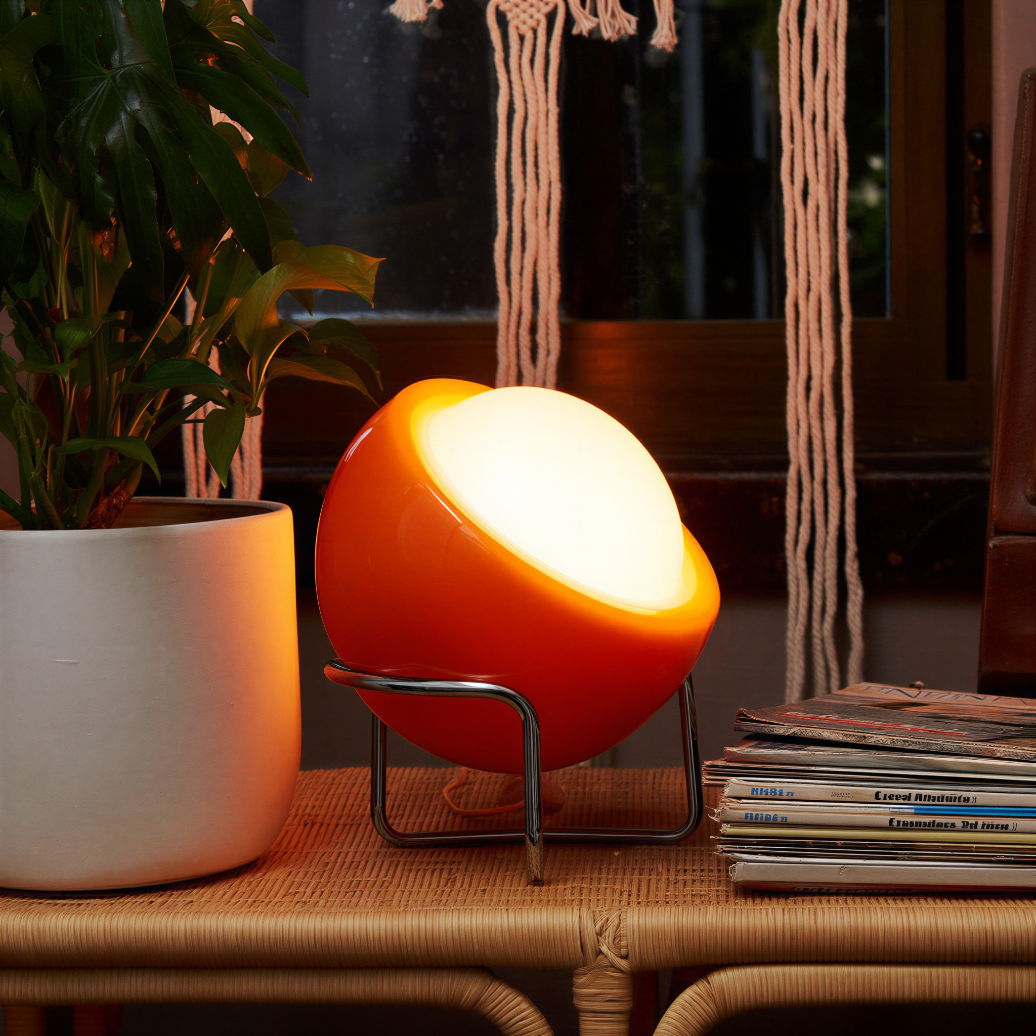 Bordslampa G9 – Orange i resin och glas – 40 cm – Inomhus