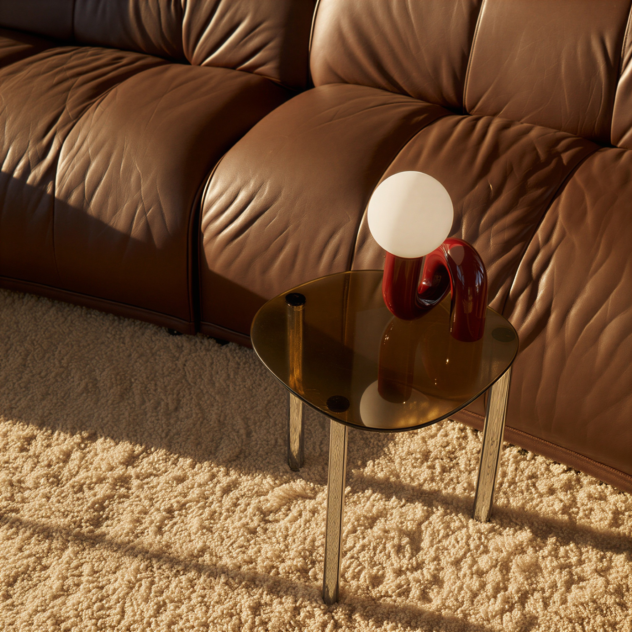 Bordslampa G9 – Bourgogne i resin och frostat glas – 32 cm – Inomhus