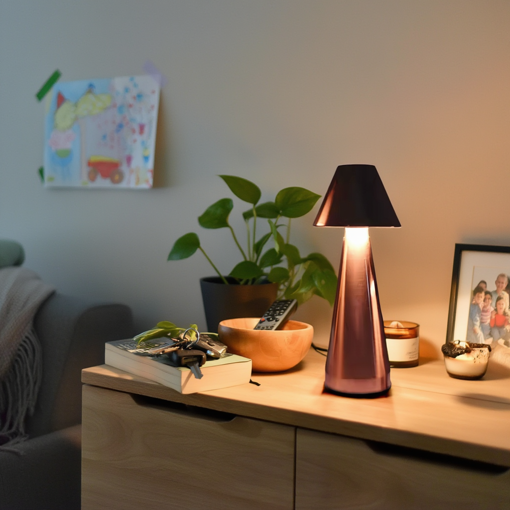 Trådløs LED-bordlampe i metal | Dæmpbar med touch