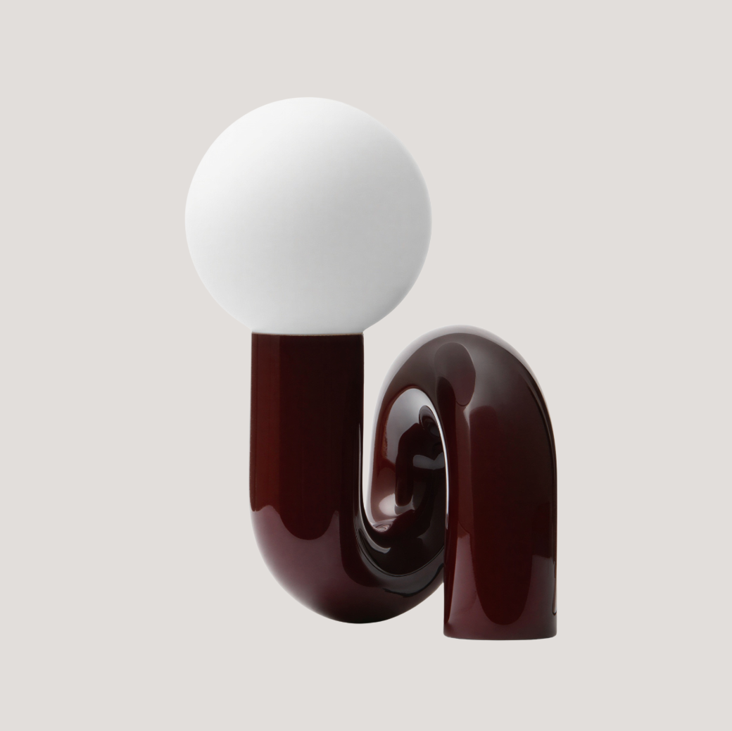 Bordlampe i resin og frostet glas