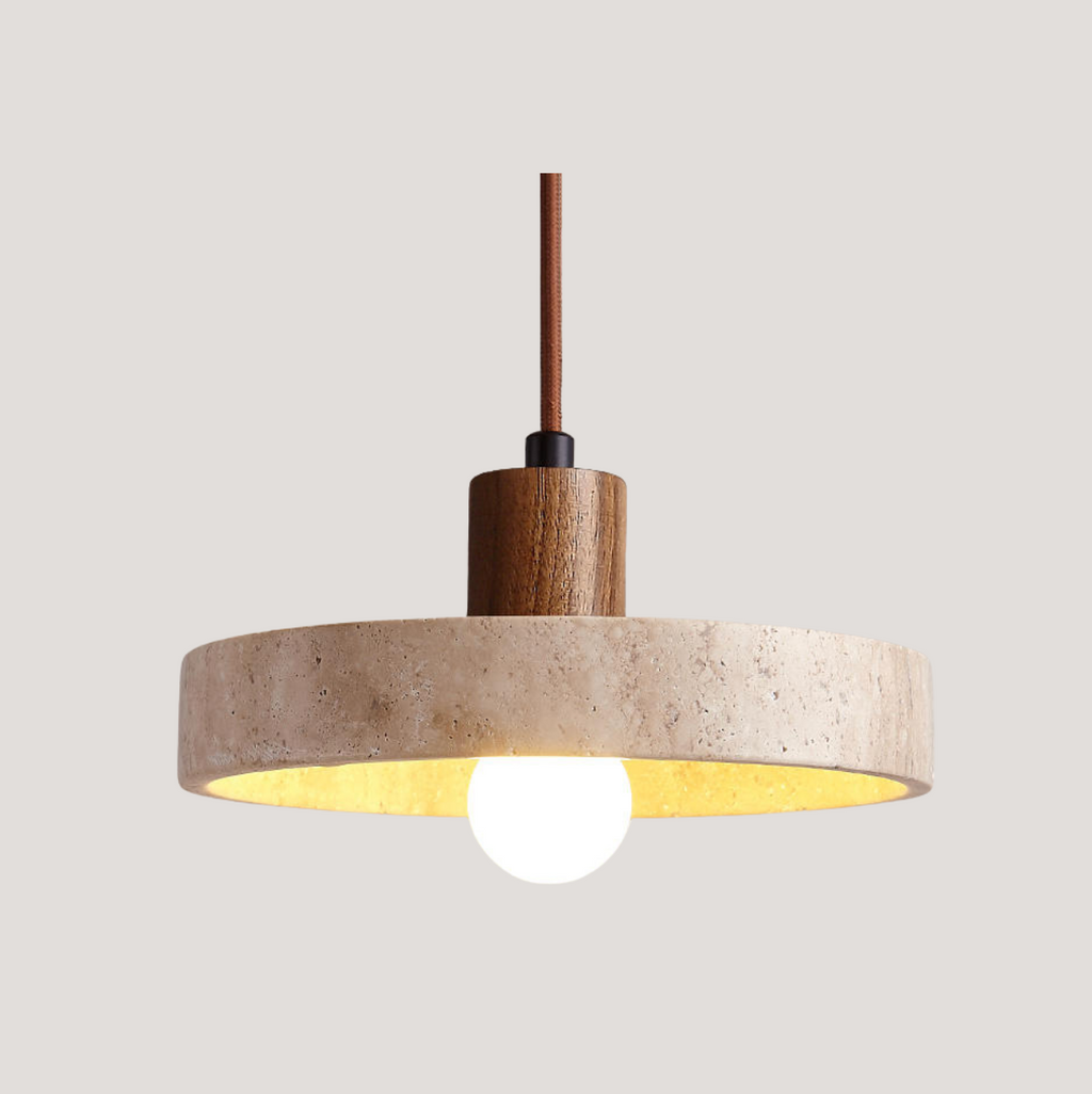 Loftlampe i sten | Rund E27 loftlampe