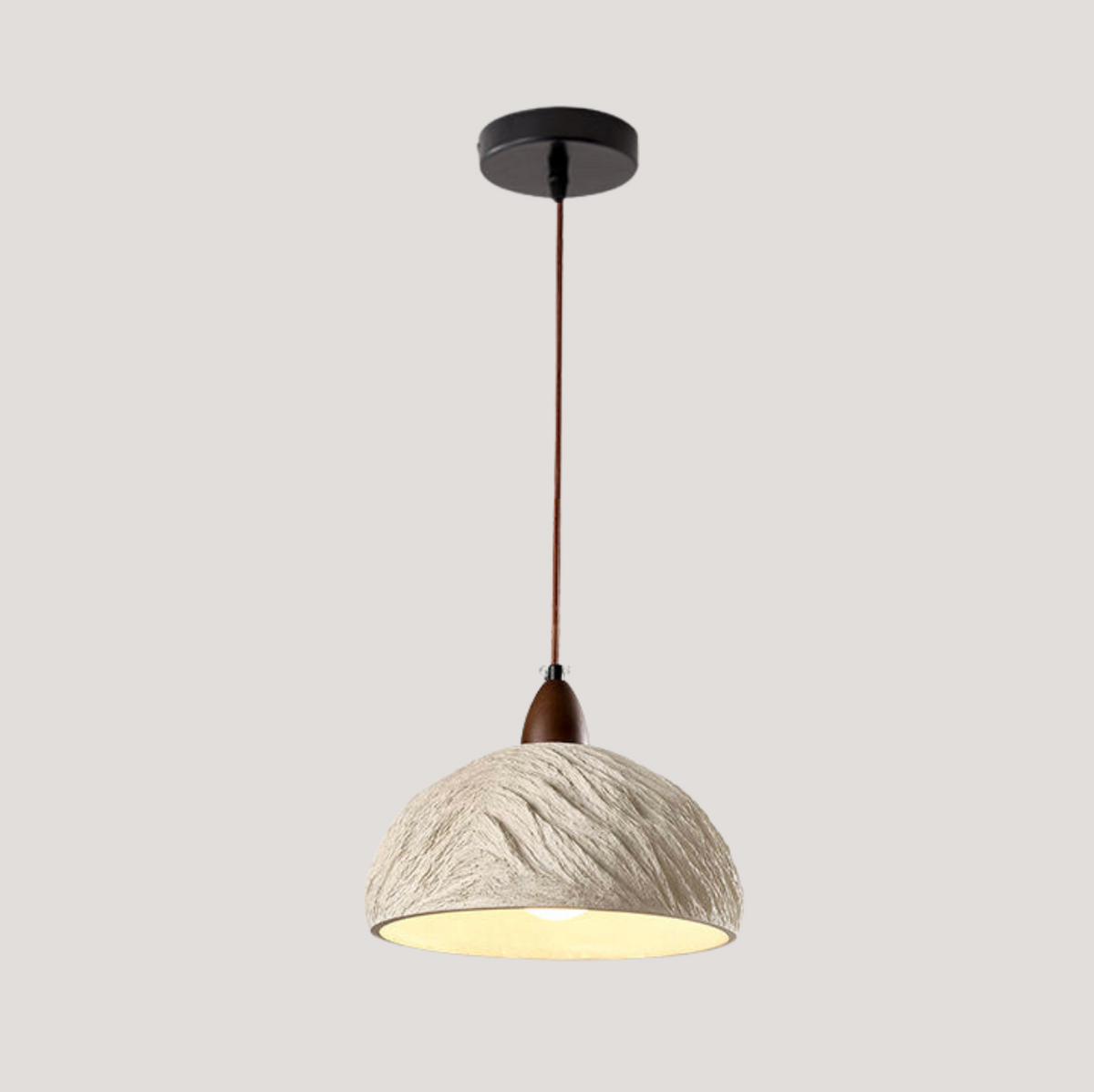 Loftlampe i mikrocement | Rund E27 pendellampe