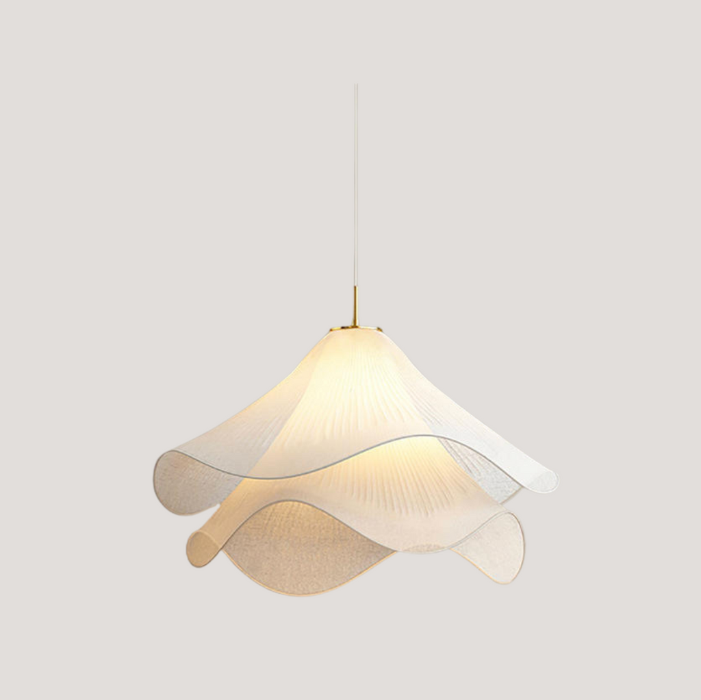 Loftlampe i metal og stof | Cylindrisk E27 pendellampe