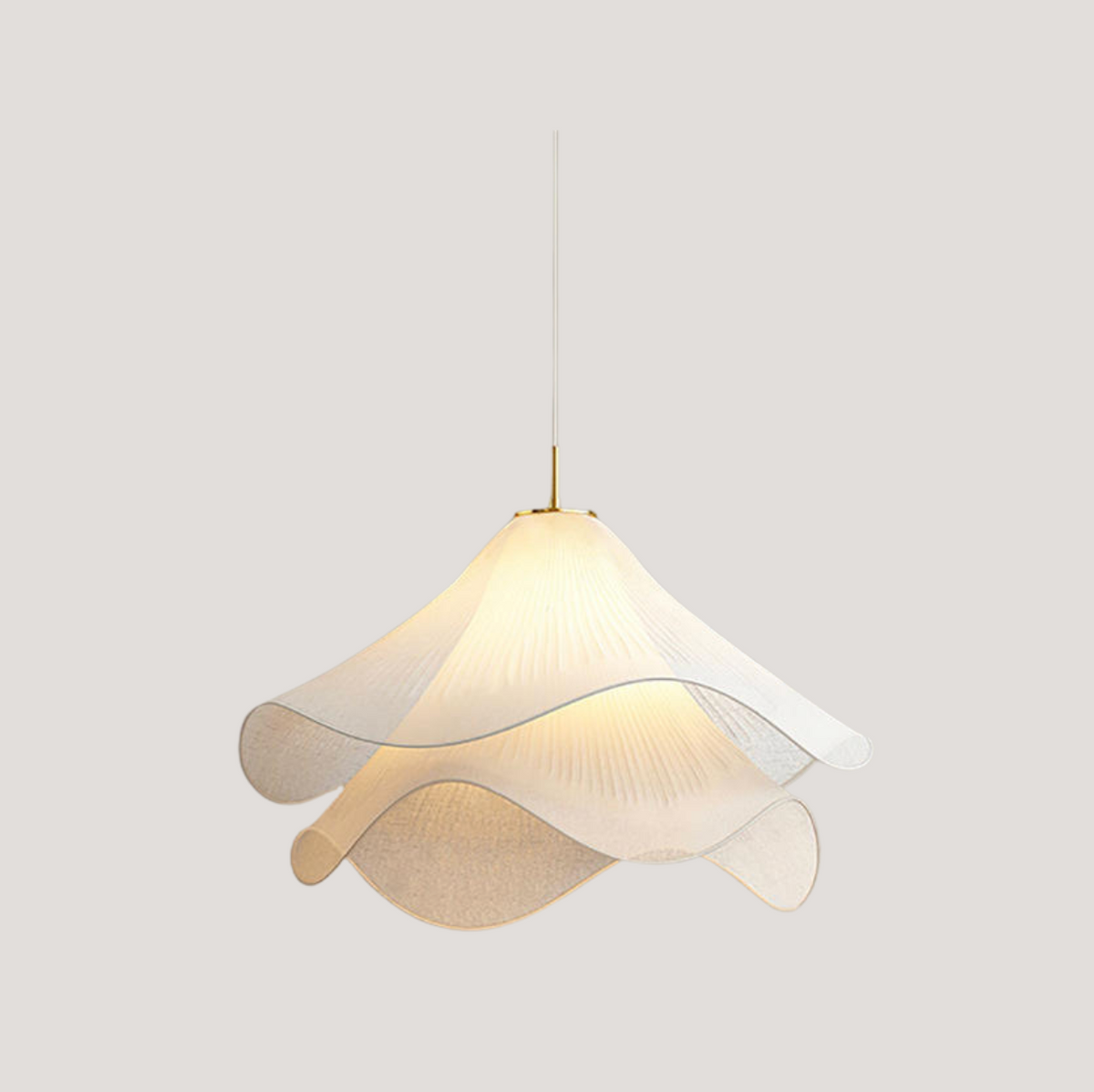 Loftlampe i metal og stof | Cylindrisk E27 pendellampe