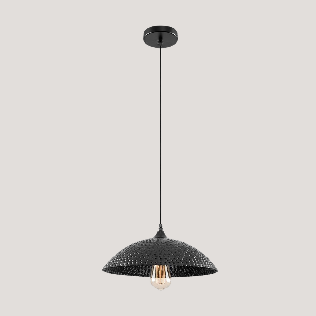 Loftlampe i metal | Dæmpbar E27 pendellampe med varmt lys