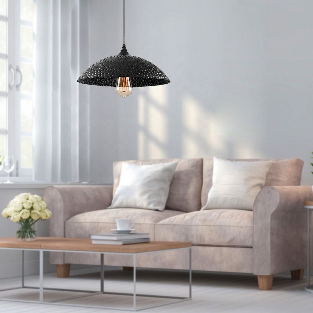 Loftlampe i metal | Dæmpbar E27 pendellampe med varmt lys