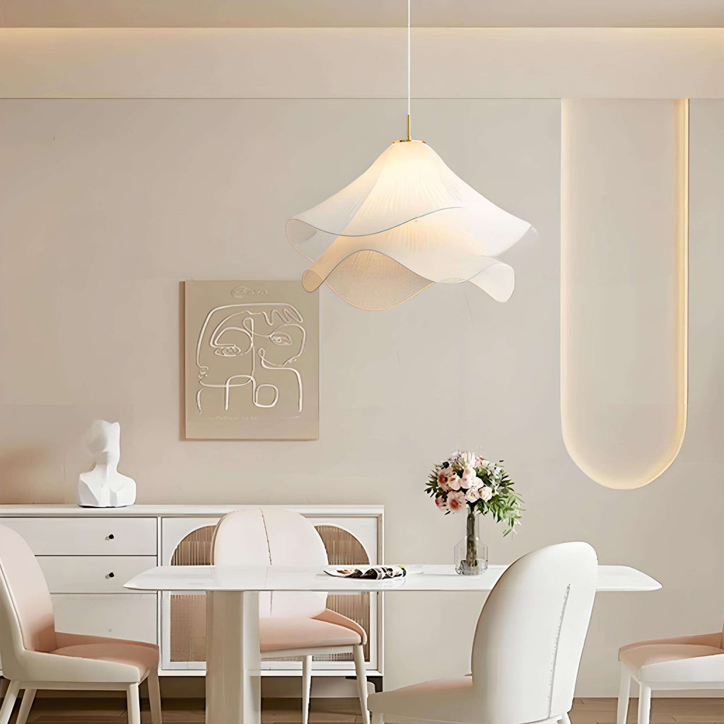 Loftlampe i metal og stof | Cylindrisk E27 pendellampe