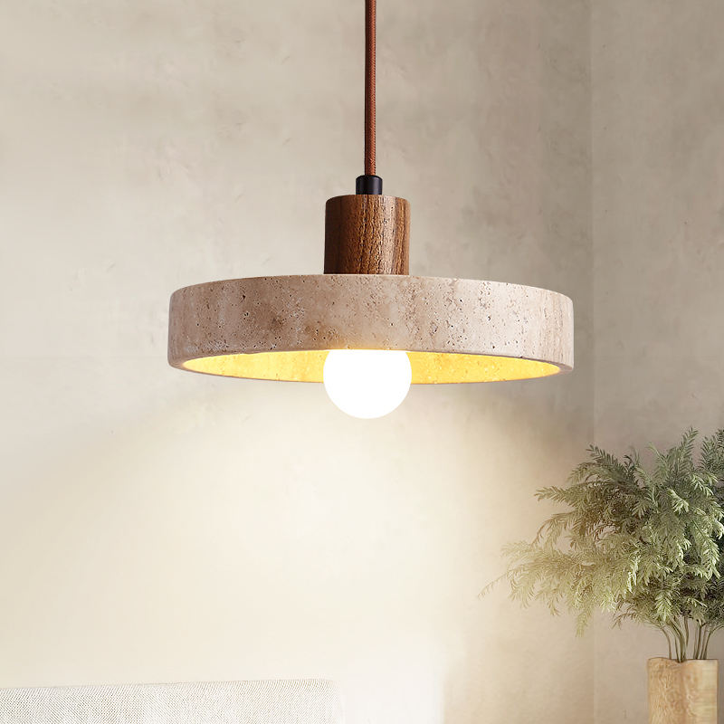 Loftlampe i sten | Rund E27 loftlampe