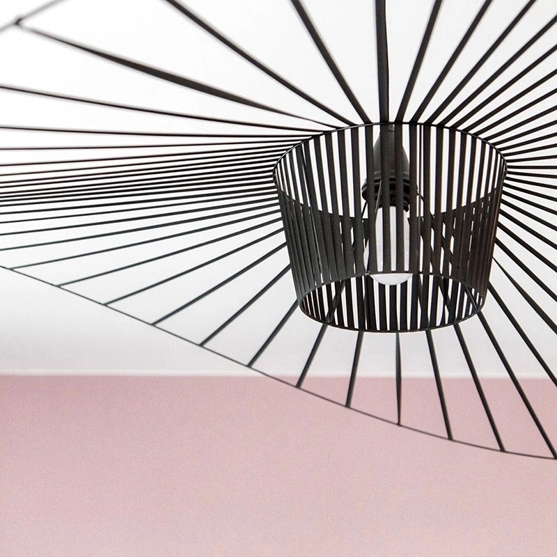 Loftlampe i jern og stof | LED pendellampe med moderne design