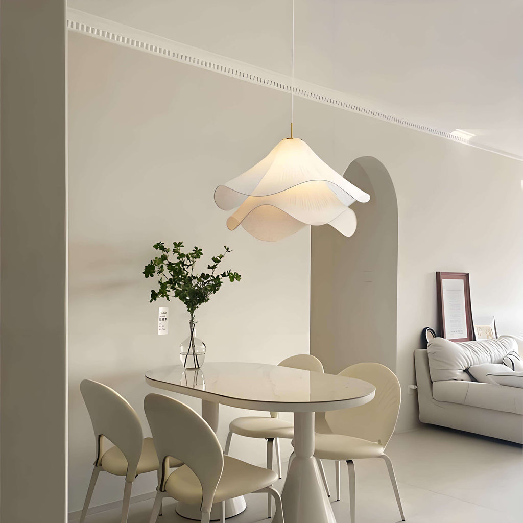 Loftlampe i metal og stof | Cylindrisk E27 pendellampe