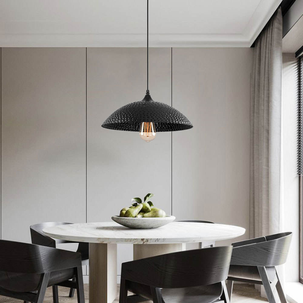 Loftlampe i metal | Dæmpbar E27 pendellampe med varmt lys