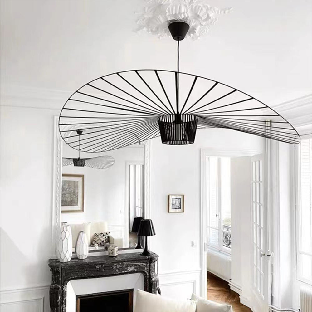 Loftlampe i jern og stof | LED pendellampe med moderne design