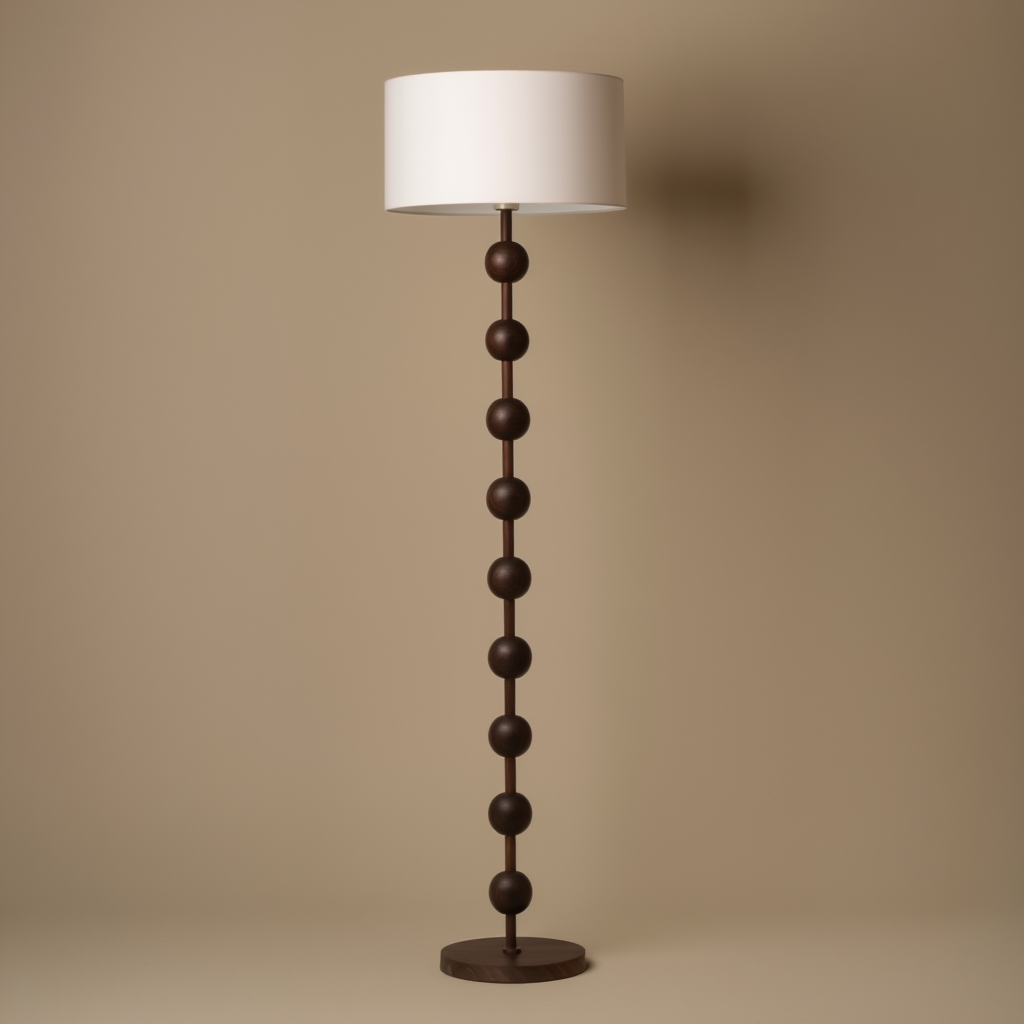 Golvlampa | Golvlampa i metall och trä, E27, dimbar, 3500K–6000K, 85–265V