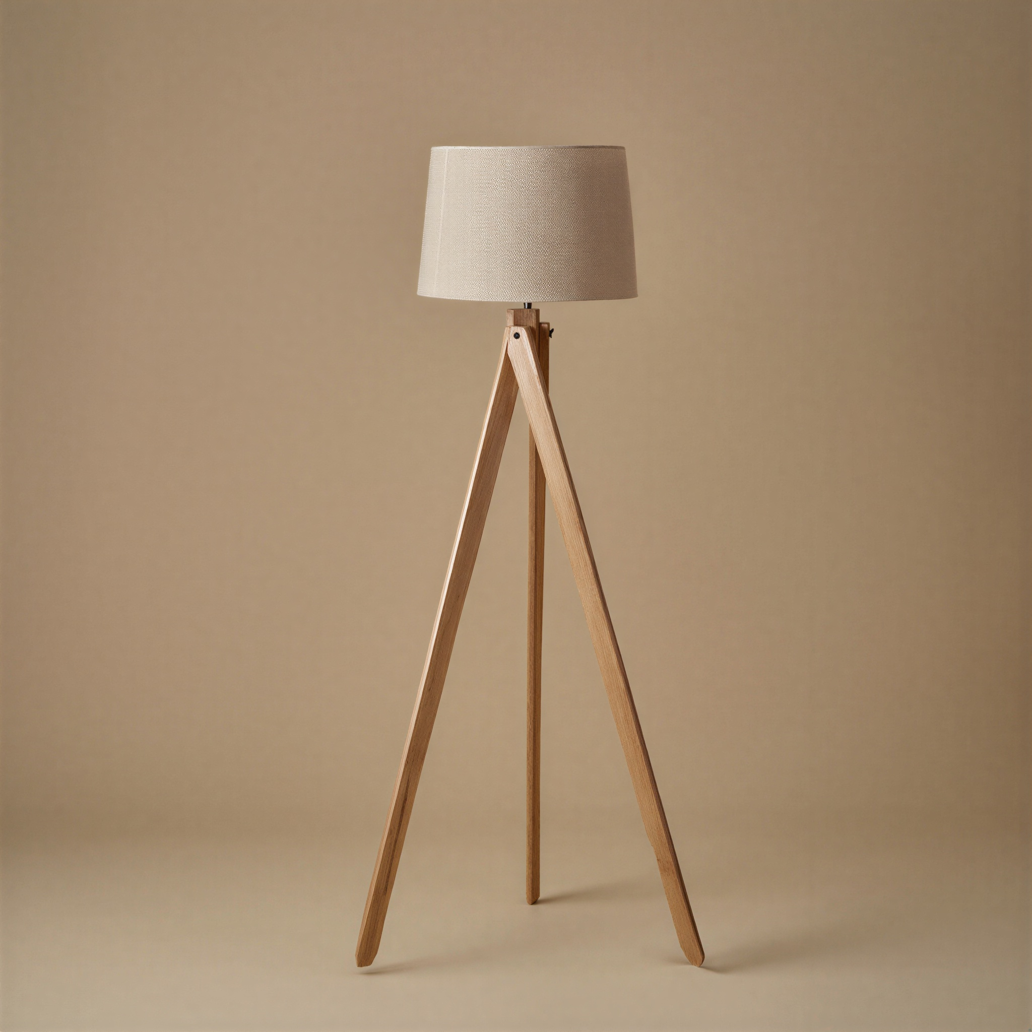 Golvlampa | Golvlampa i trä och tyg, E27 LED, dimbar, 3500K, 85–265V