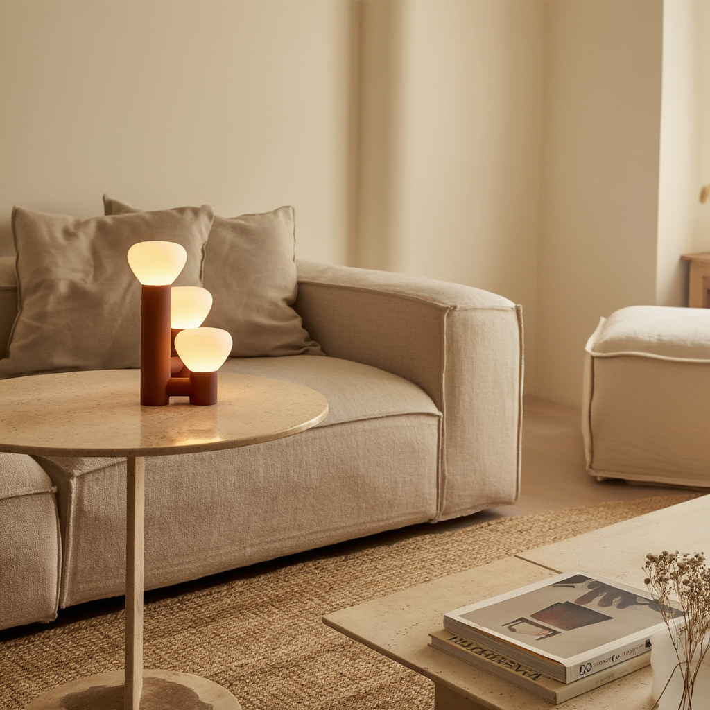 Bordslampa | Metall och glas