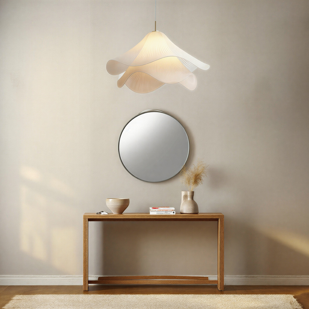 Loftlampe i metal og stof | Cylindrisk E27 pendellampe