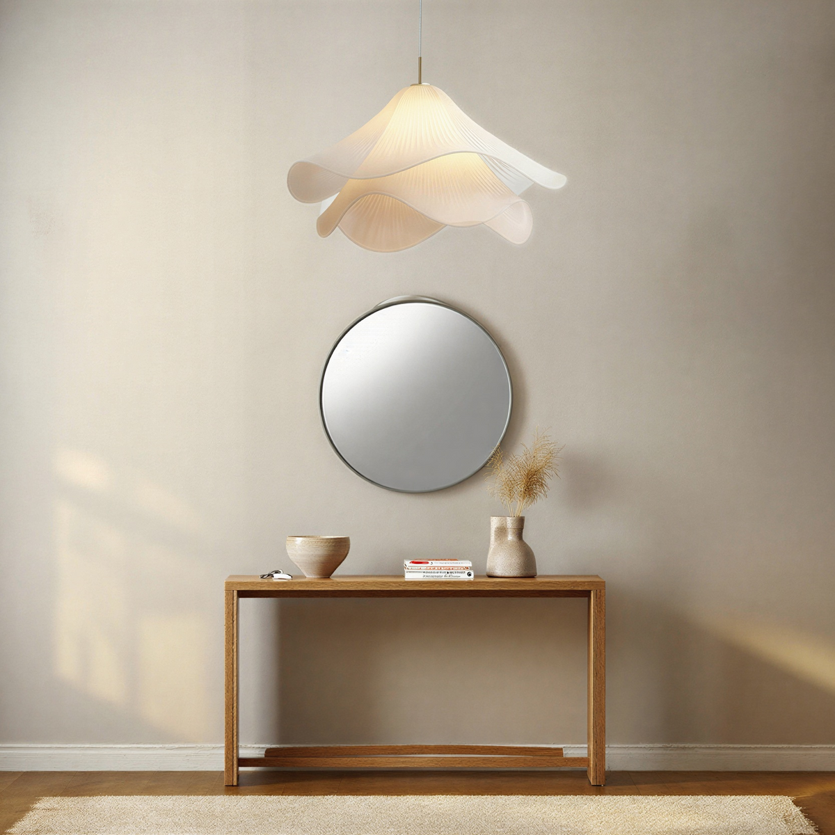 Loftlampe i metal og stof | Cylindrisk E27 pendellampe
