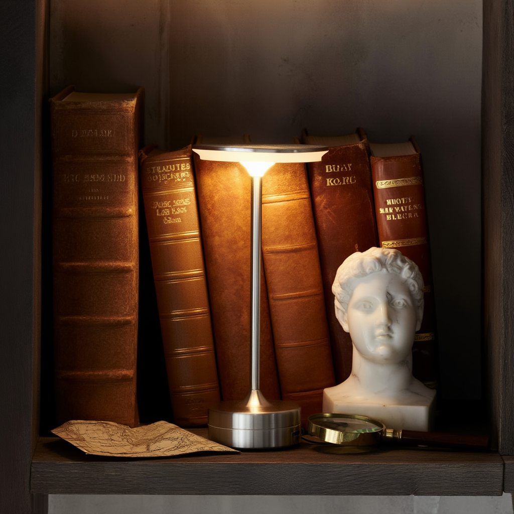 Bordslampa | Trådlös LED-lampa i aluminium/järn, dimbar, touchkontroll, 3000K–6000K, USB uppladdningsbar