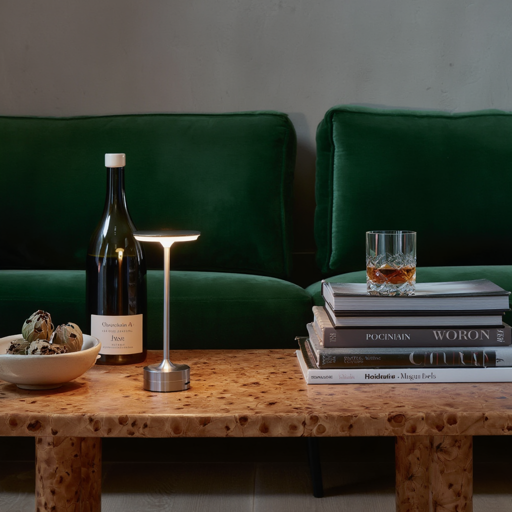 Bordslampa | Trådlös LED-lampa i aluminium/järn, dimbar, touchkontroll, 3000K–6000K, USB uppladdningsbar