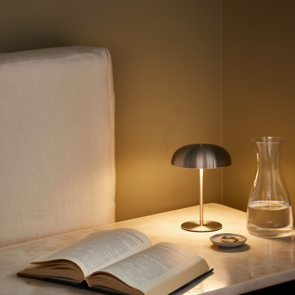 Bordslampa | Trådlös LED-lampa i metall, dimbar, touchkontroll, USB-C laddning