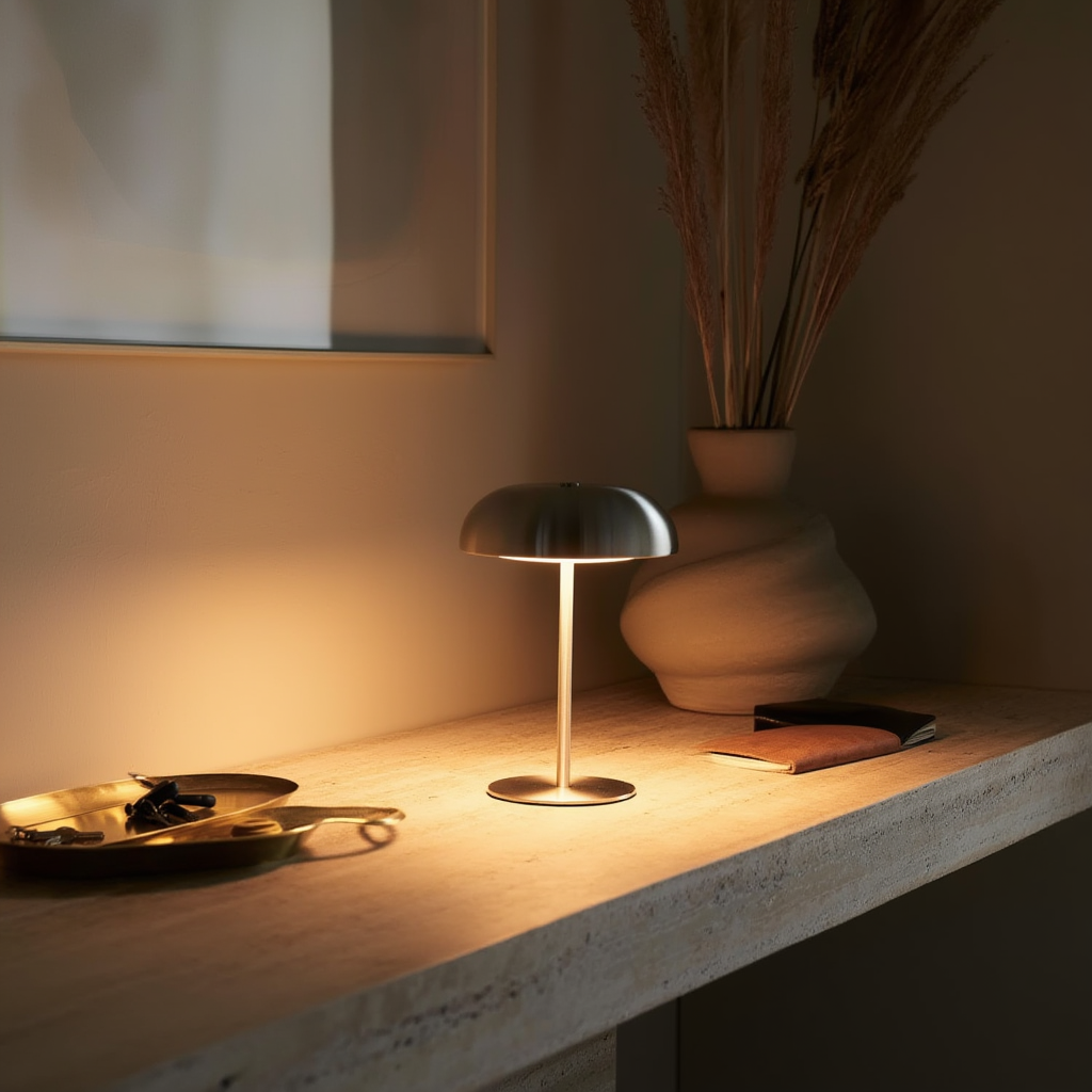 Bordslampa | Trådlös LED-lampa i metall, dimbar, touchkontroll, USB-C laddning