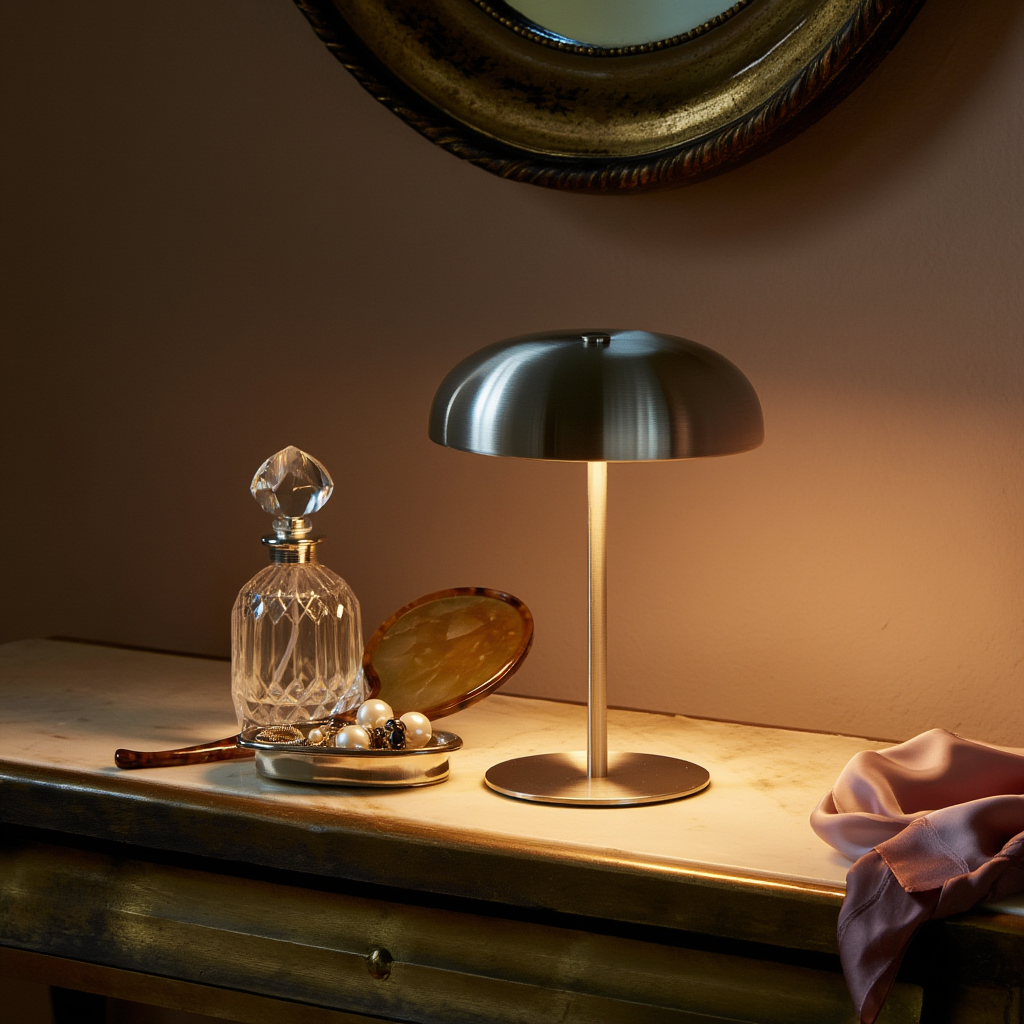 Bordslampa | Trådlös LED-lampa i metall, dimbar, touchkontroll, USB-C laddning