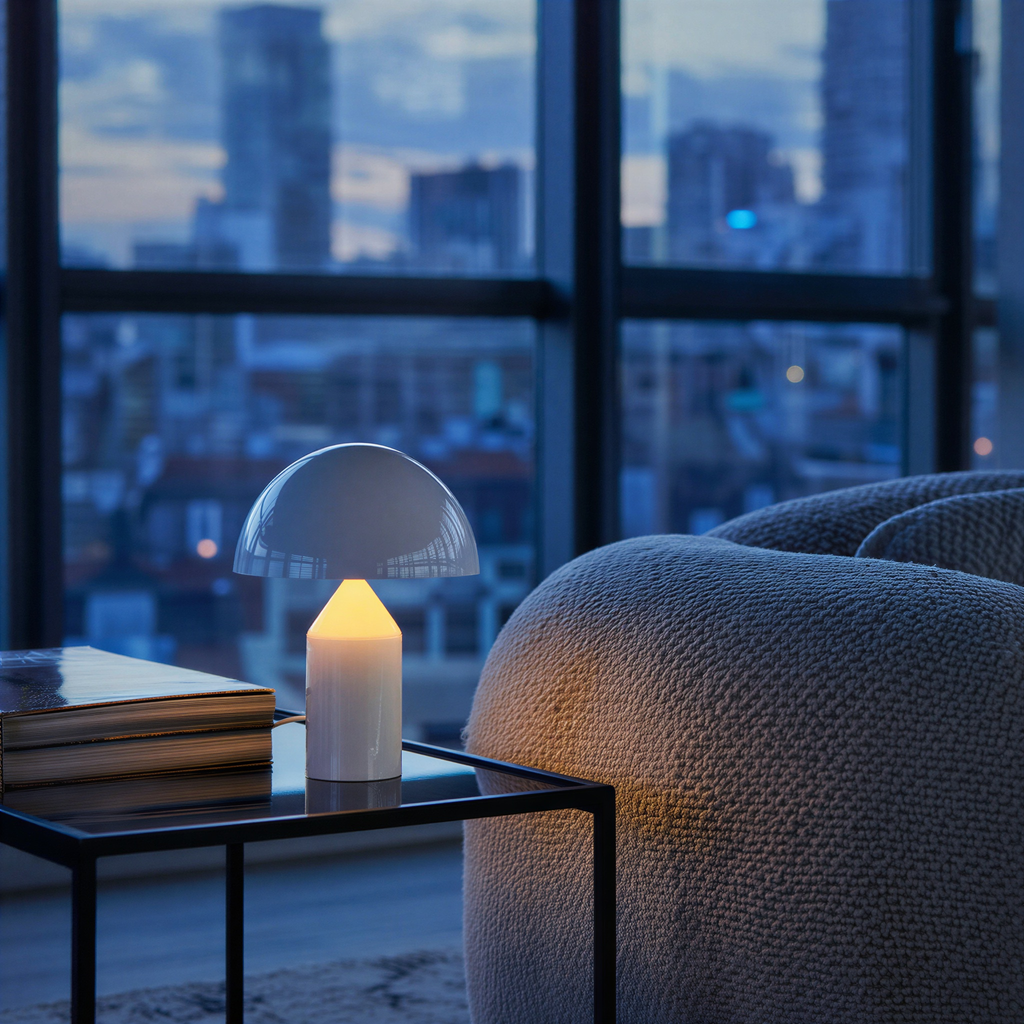 Bordlampe i metal med moderne design