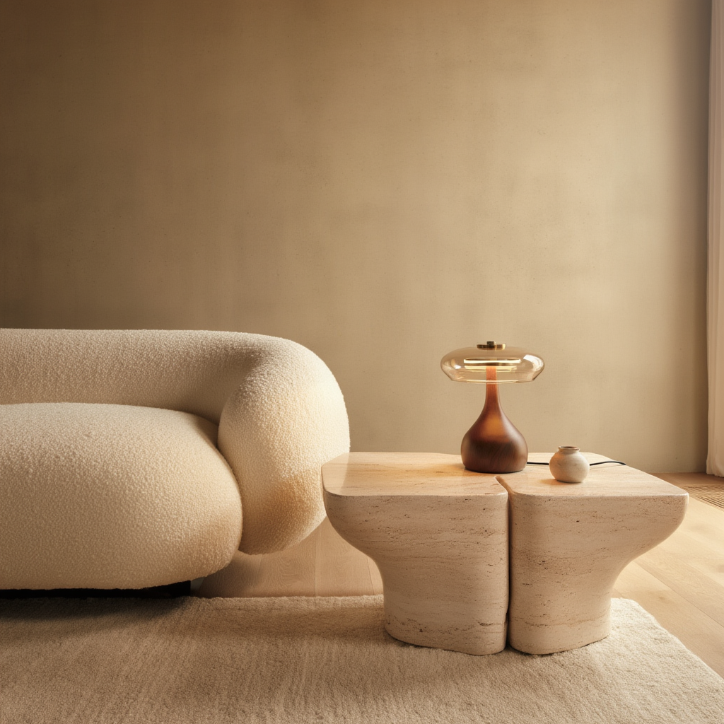 Bordslampa | LED bordslampa i mässing, glas och trä, USB, 3000K–6000K, vintage stil