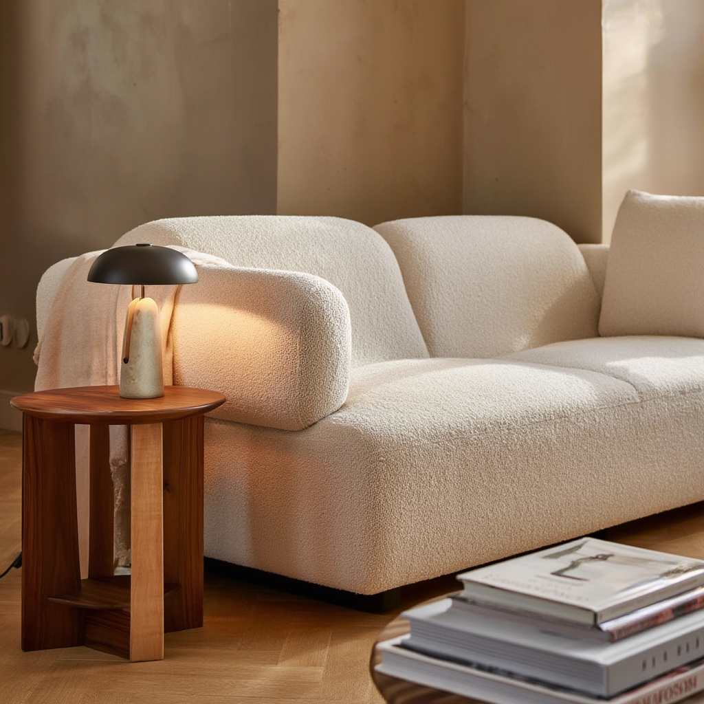 Sort bordlampe i metal | Industrielt design
