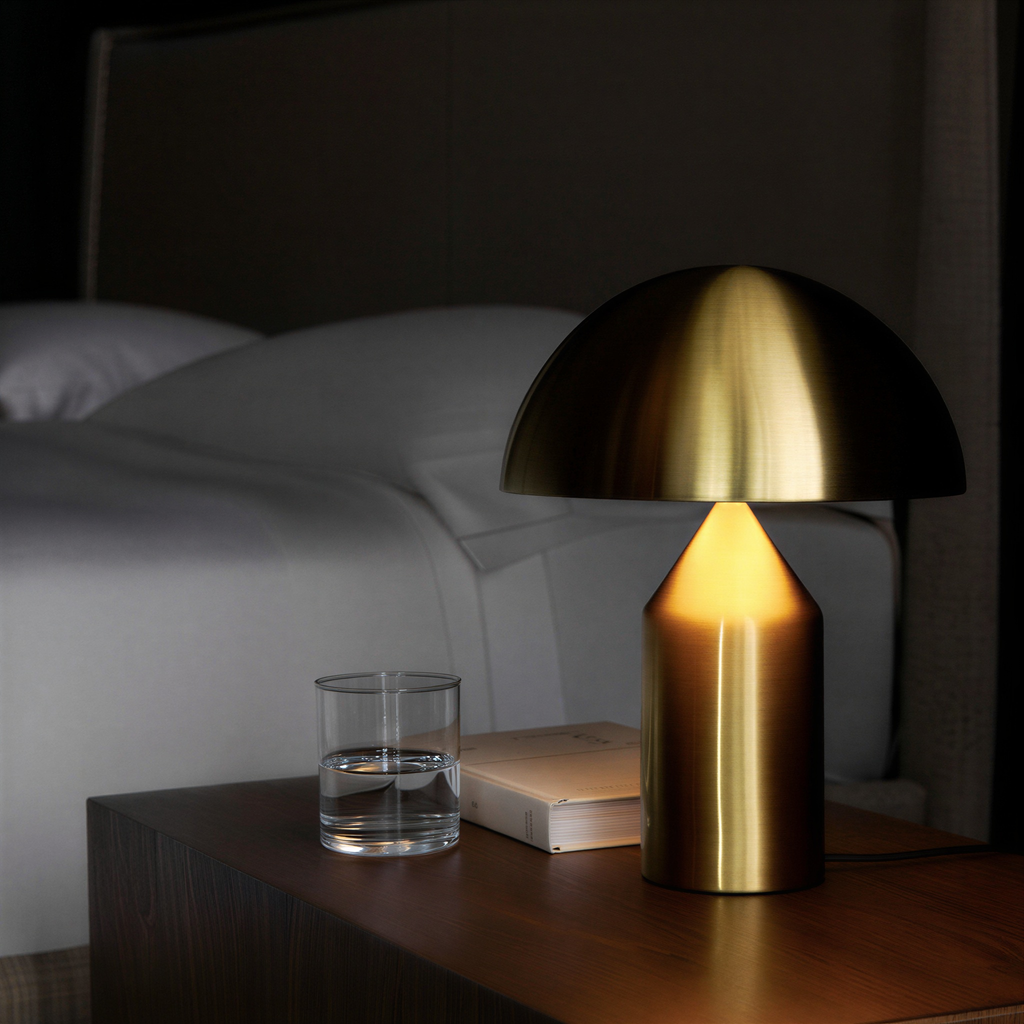 Bordlampe i metal med moderne design