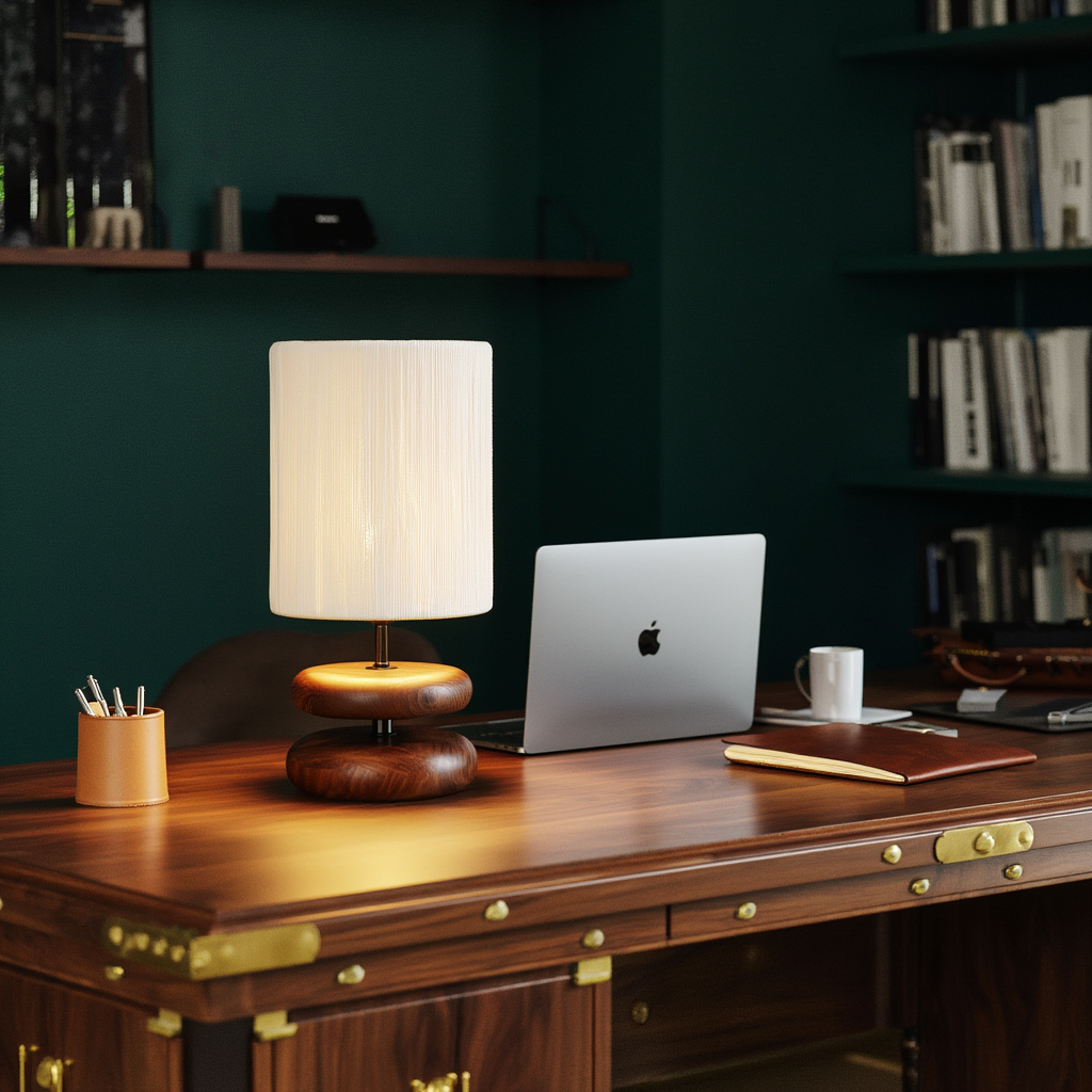 Bordlampe i valnøddetræ