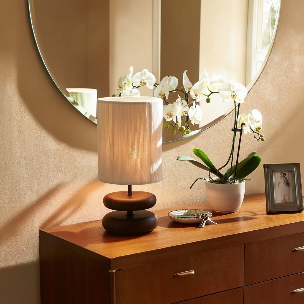 Bordlampe i valnøddetræ