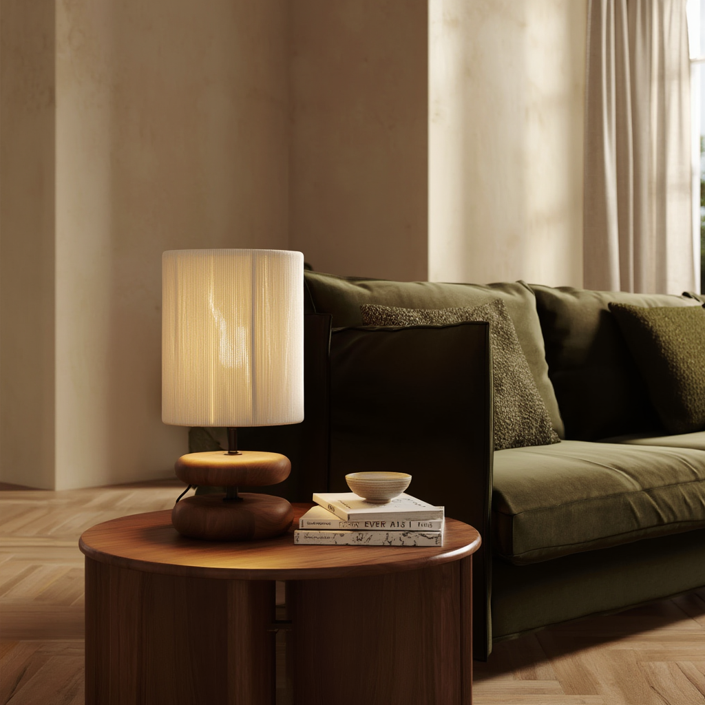 Bordlampe i valnøddetræ