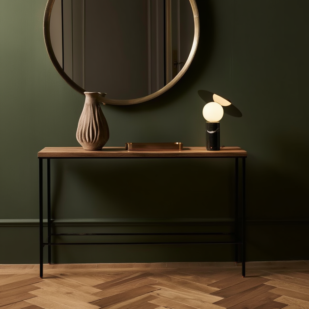 Bordslampa | Marmor, stål och glas