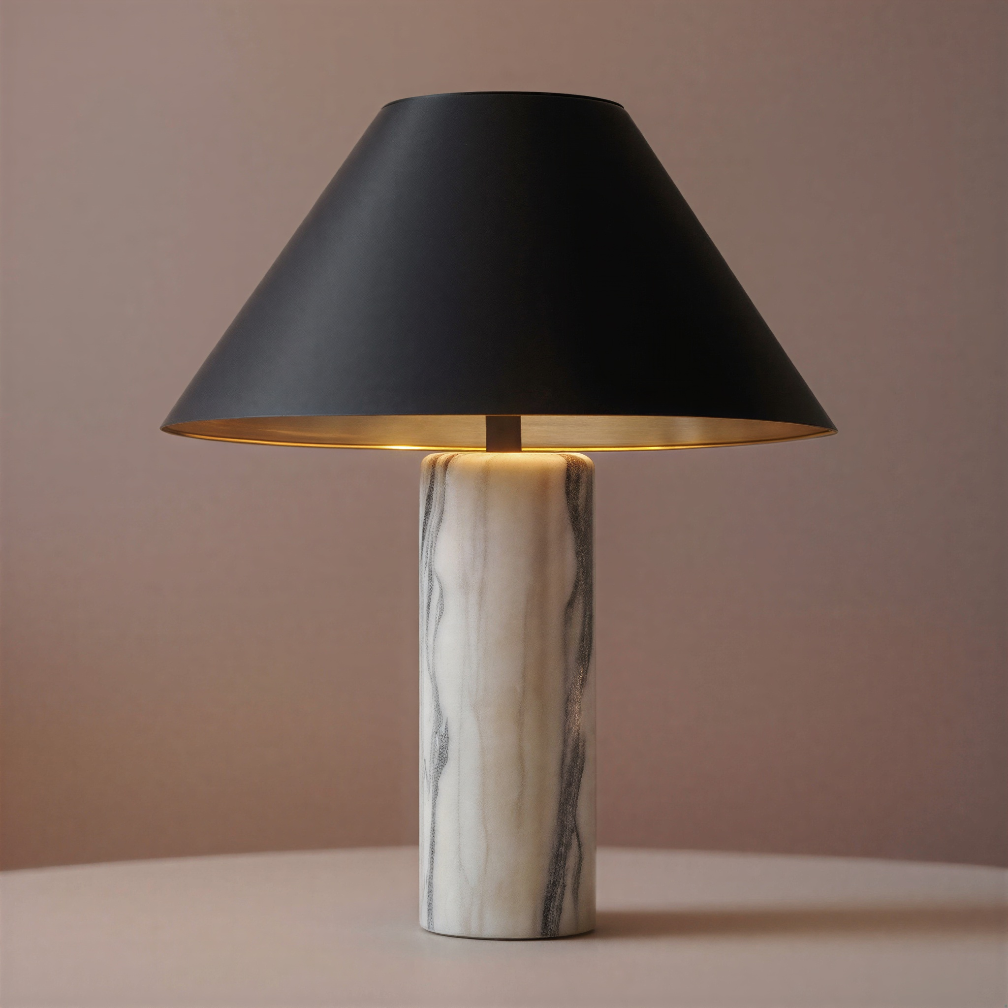 Bordslampa | Marmor och tyg