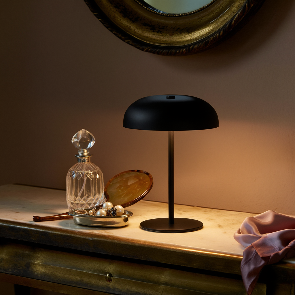 Bordslampa | Trådlös LED-lampa i metall, dimbar, touchkontroll, USB-C laddning