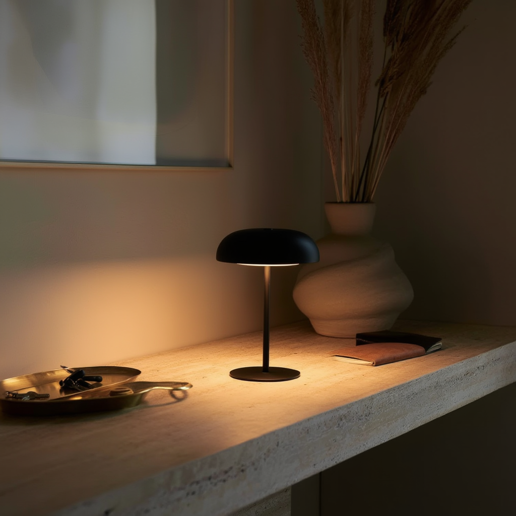 Trådløs LED-bordlampe i metal | Dæmpbar med touch og USB-C