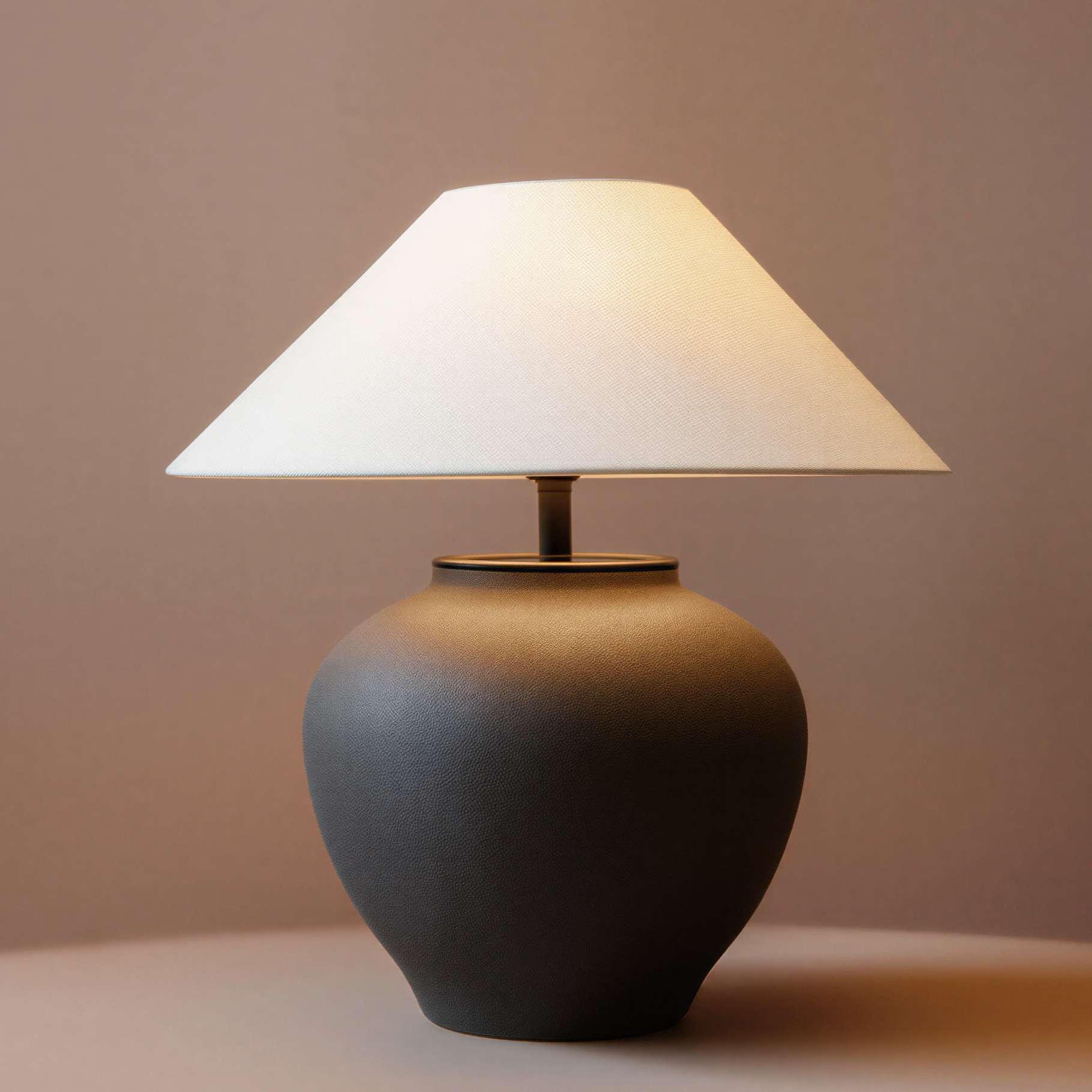 Bordslampa | Keramik med tygskärm