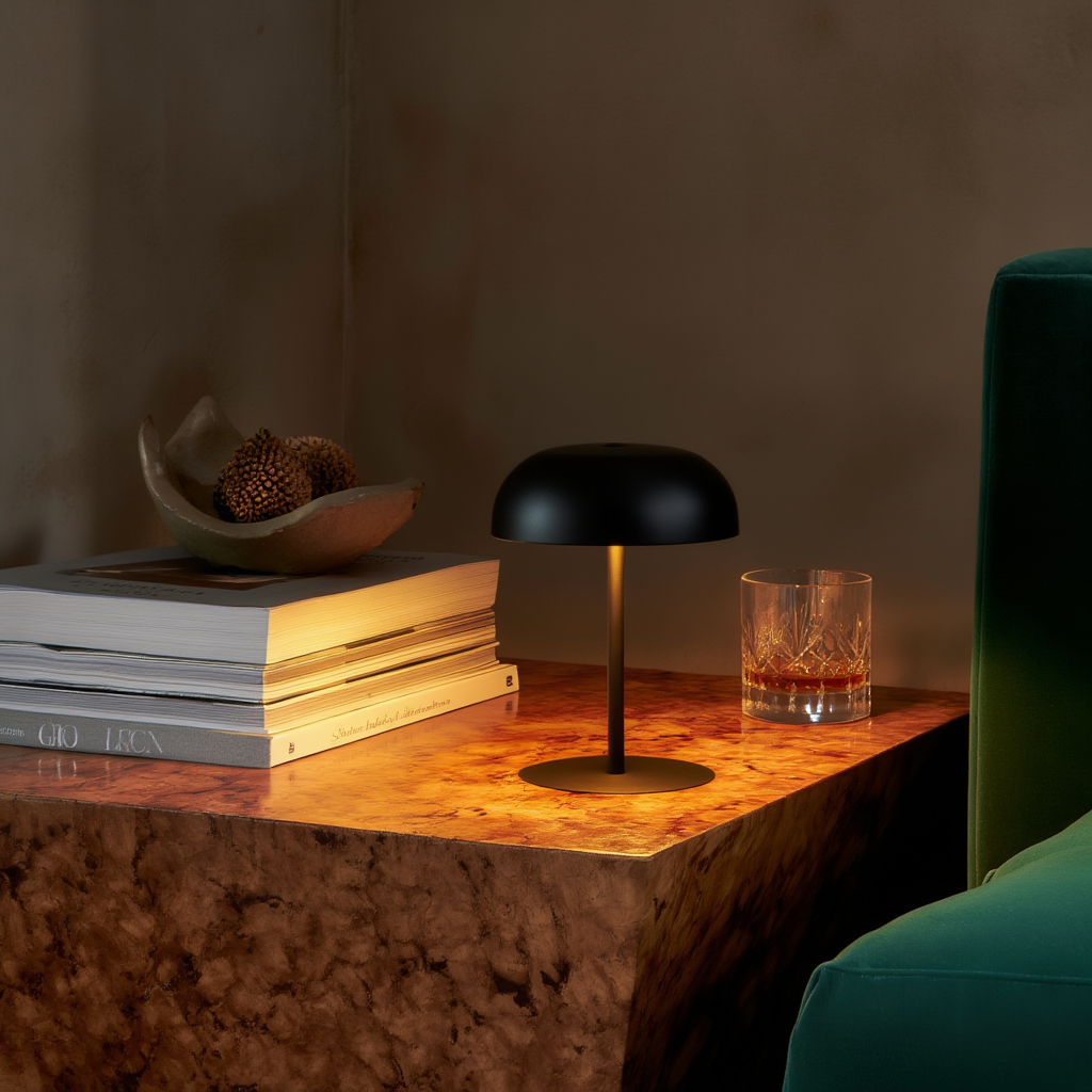 Bordslampa | Trådlös LED-lampa i metall, dimbar, touchkontroll, USB-C laddning