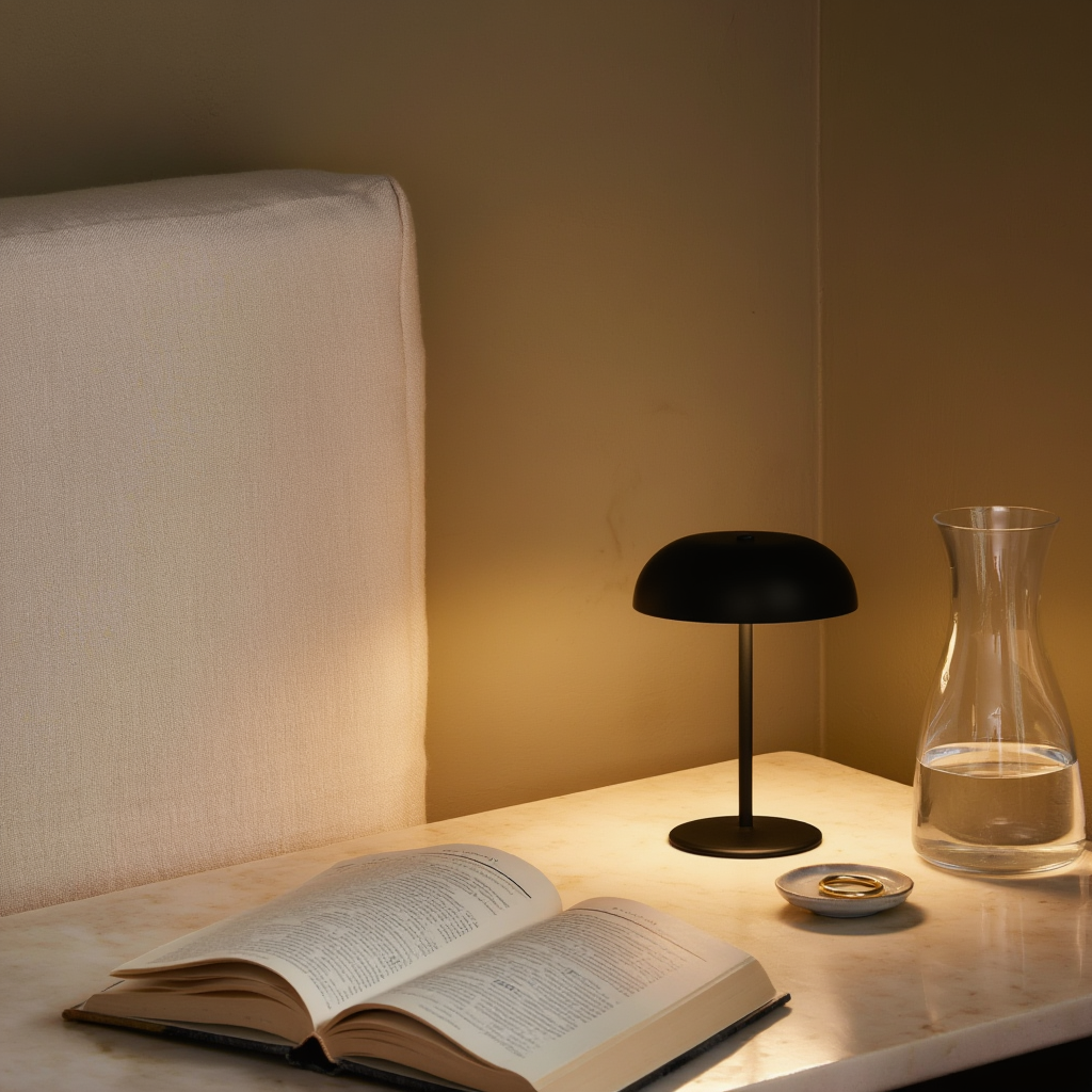 Bordslampa | Trådlös LED-lampa i metall, dimbar, touchkontroll, USB-C laddning