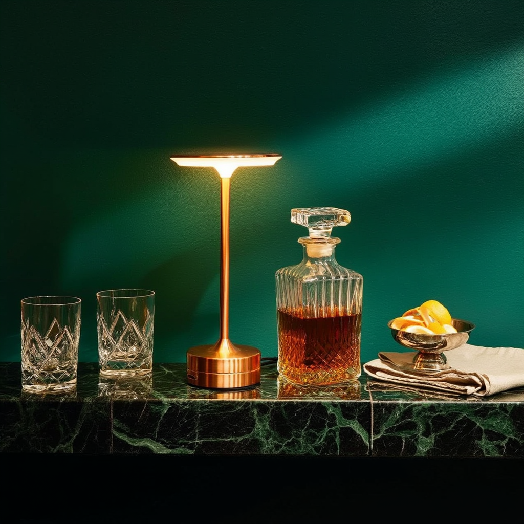 Trådløs LED-bordlampe i aluminium og jern | Dæmpbar med touch