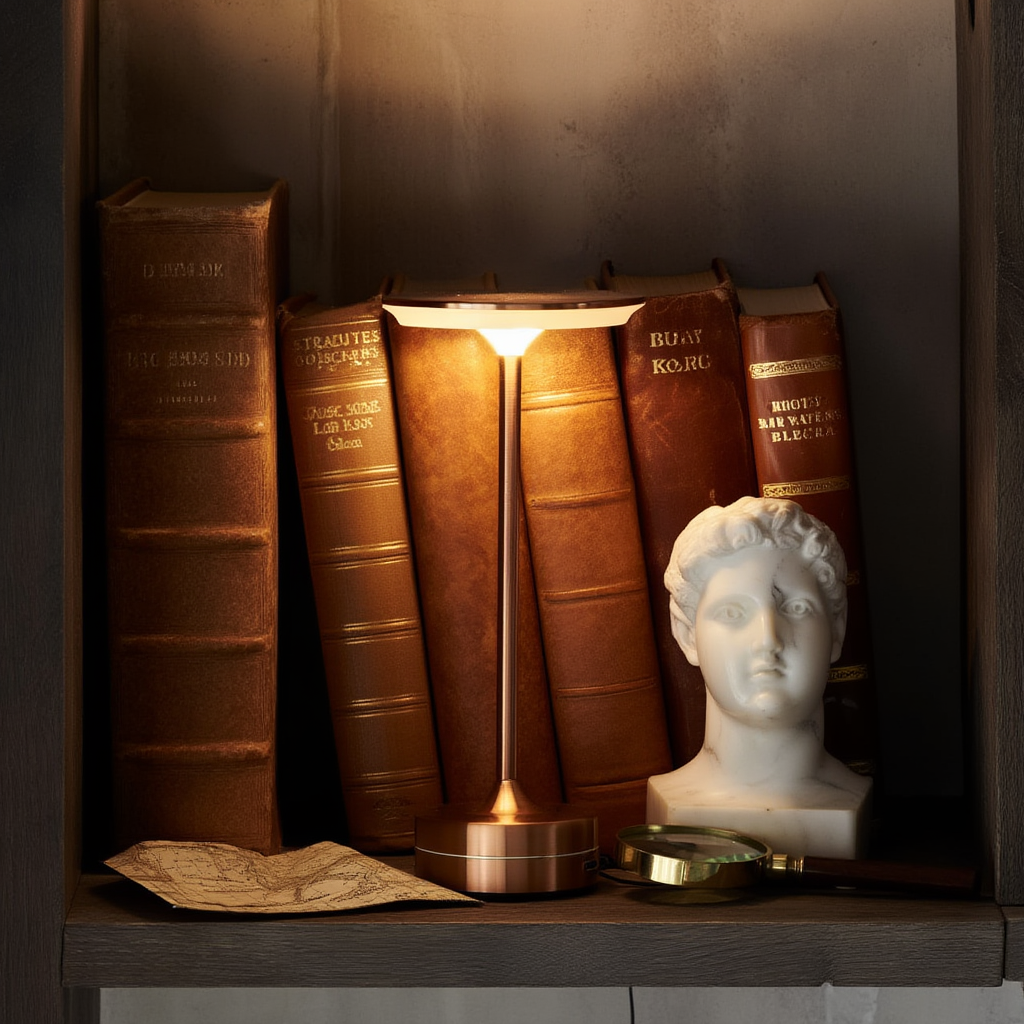 Bordslampa | Trådlös LED-lampa i aluminium/järn, dimbar, touchkontroll, 3000K–6000K, USB uppladdningsbar