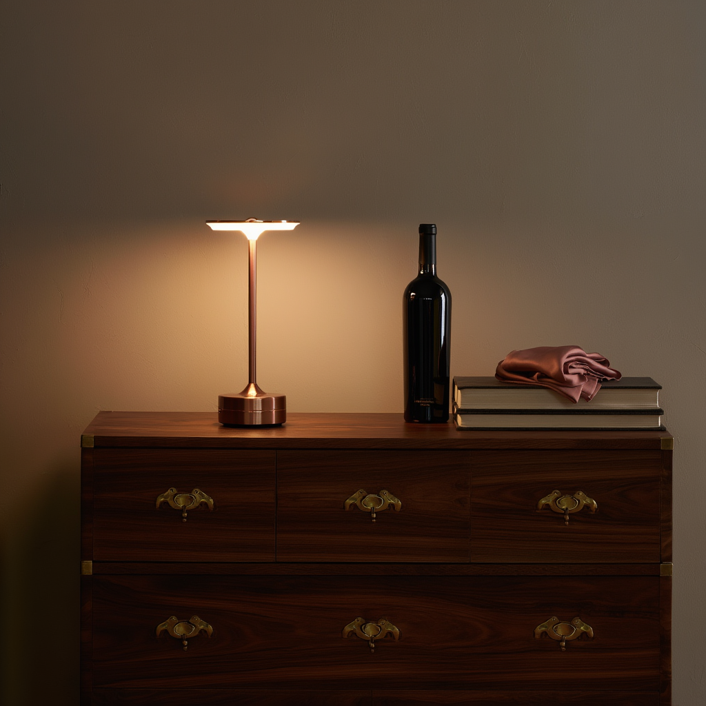 Trådløs LED-bordlampe i aluminium og jern | Dæmpbar med touch