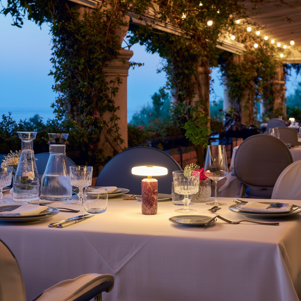 Bordslampa | Metall med glas i kompakt format