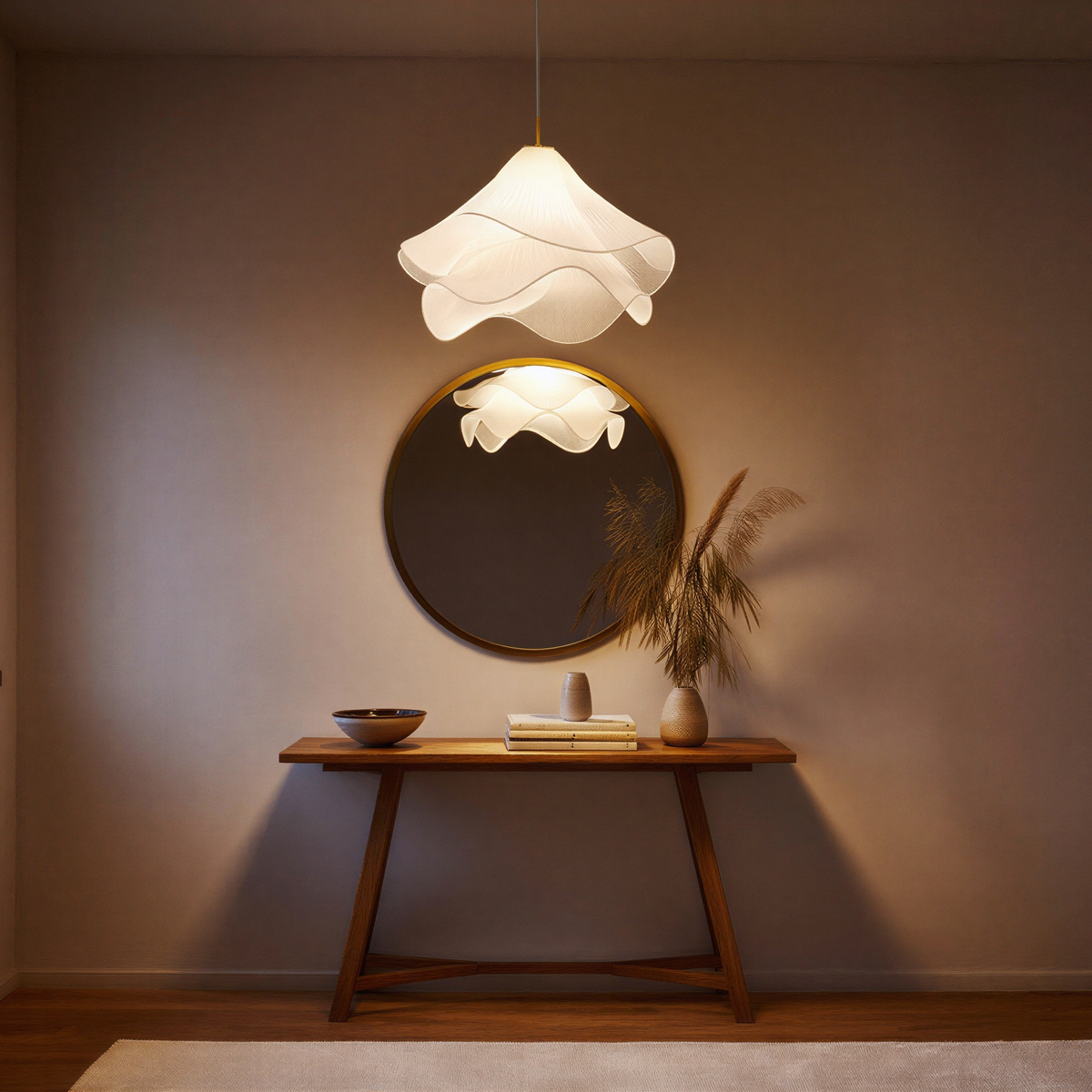Loftlampe i metal og stof | Cylindrisk E27 pendellampe