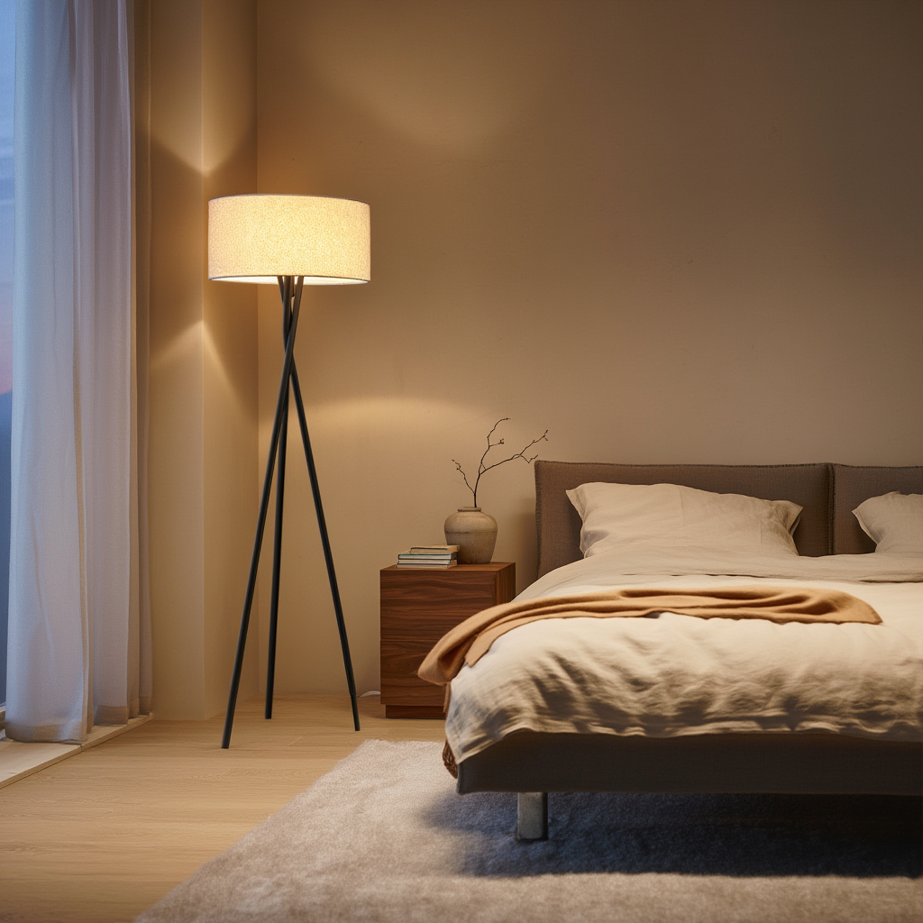 Gulvlampe i metal | Højdejusterbar E27 gulvlampe