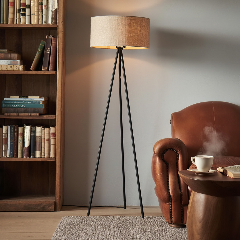 Gulvlampe i metal | Højdejusterbar E27 gulvlampe