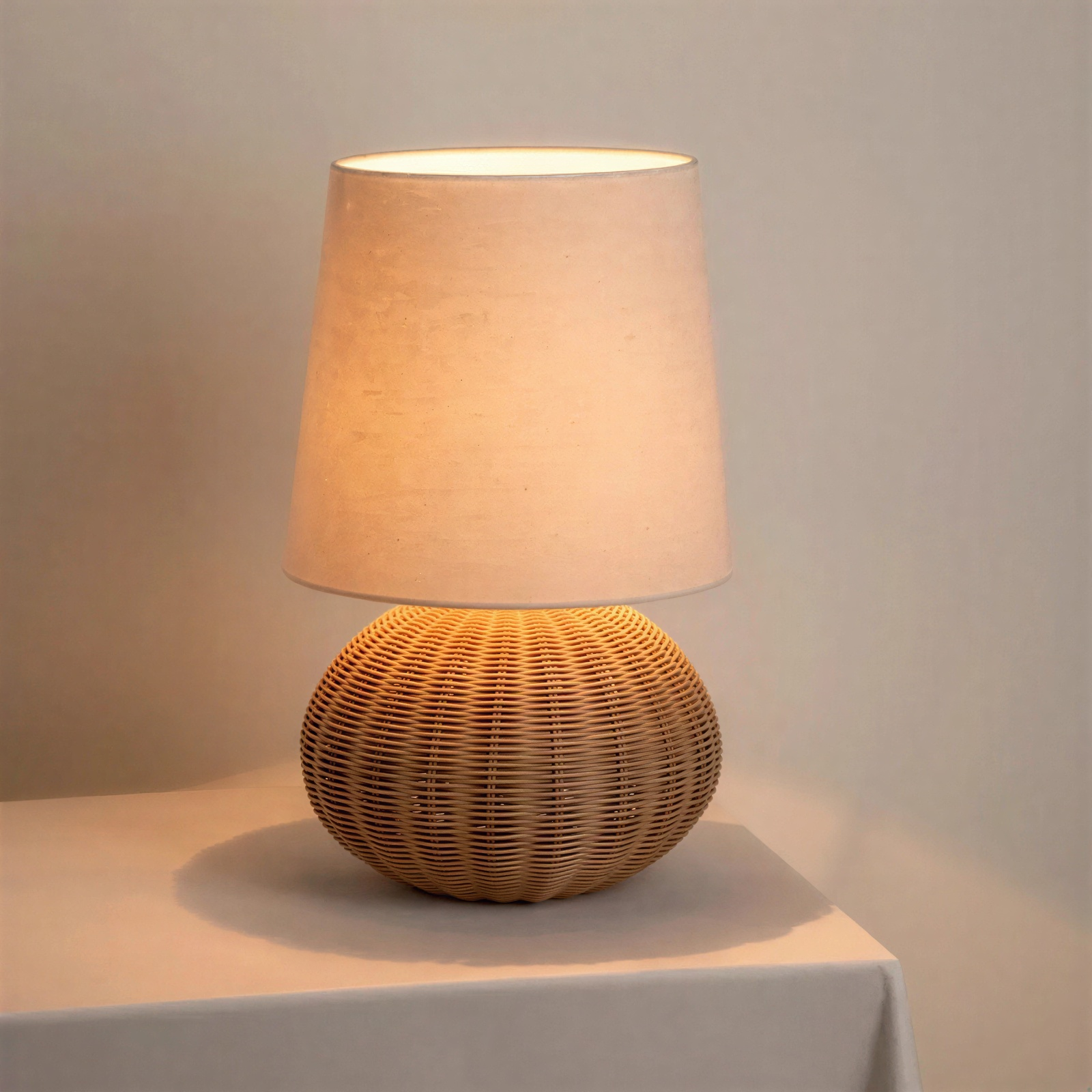 Bordslampa | Bambu och tyg