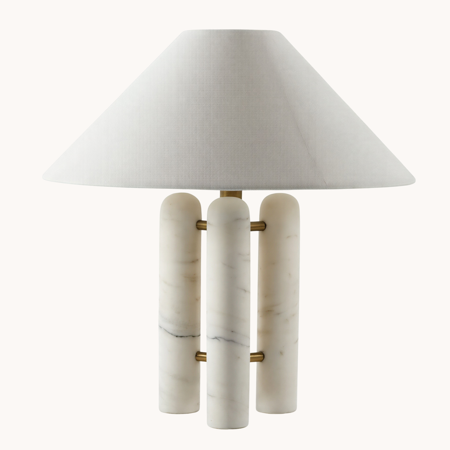 Bordslampa | Marmor, metall och tyg